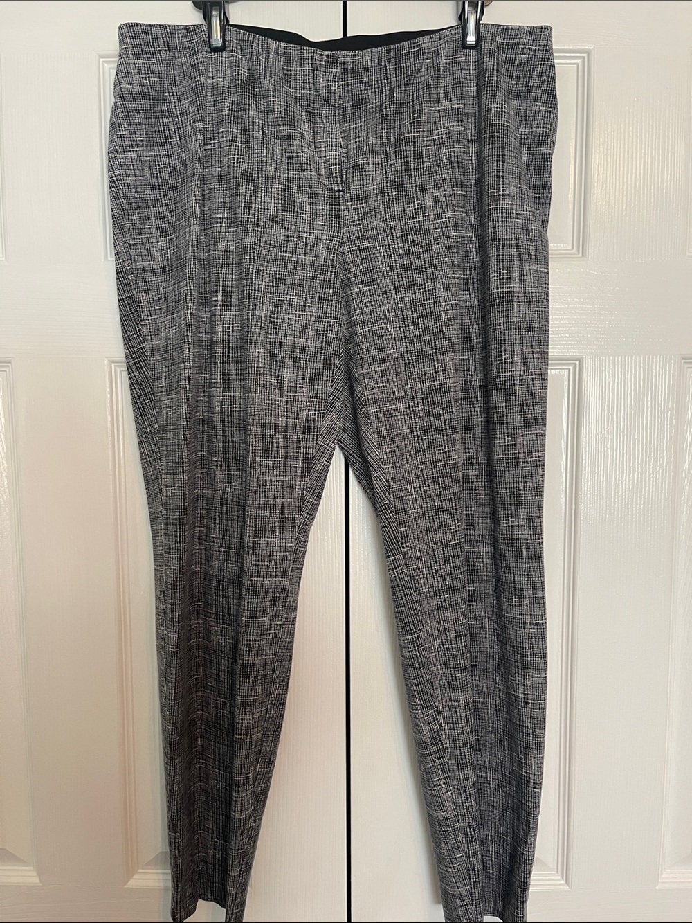 Alfani Black & White Crosshatch Straight-Leg Pants